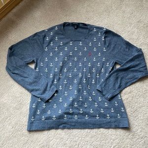 Nautical blue lands end cotton/cashmere sweater in large (fits like medium)